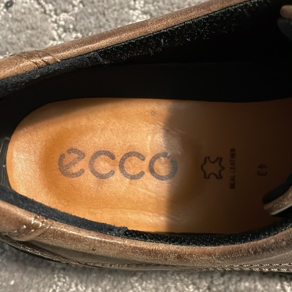 Ecco | Helsinki Brown Leather Bicycle Toe Size 9 - Picture 3 of 12